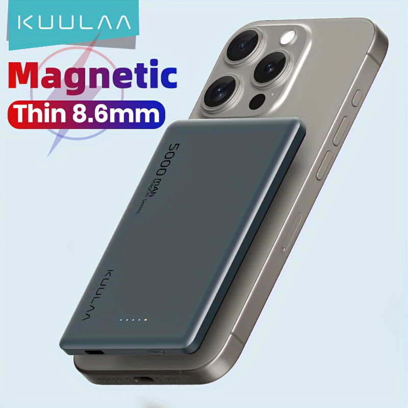 SKU 23038 - VT-3529 - Power Bank 10000 mAh MagSafe Ultra Sottile Magnetico  con Ricarica Wireless Colore Nero