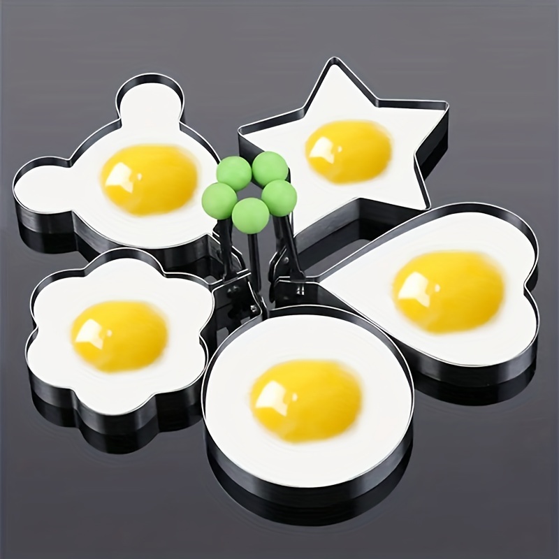 

5pcs Stainless Steel 5 Style Fried Egg Pancake Shaper Omelette Mold Mould Frying Egg Cooking Tools Kitchen Accessories Gadgets