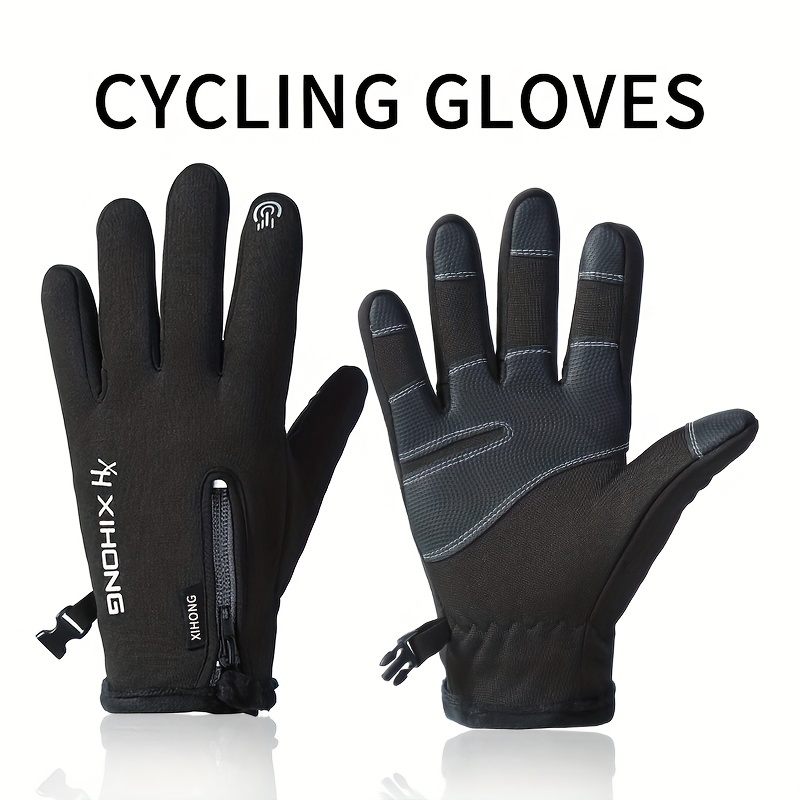 1 Pair Winter Outdoor Warm Zipper Fishing Gloves, Non-slip Windproof Touch  Screen Gloves, Fishing Supplies