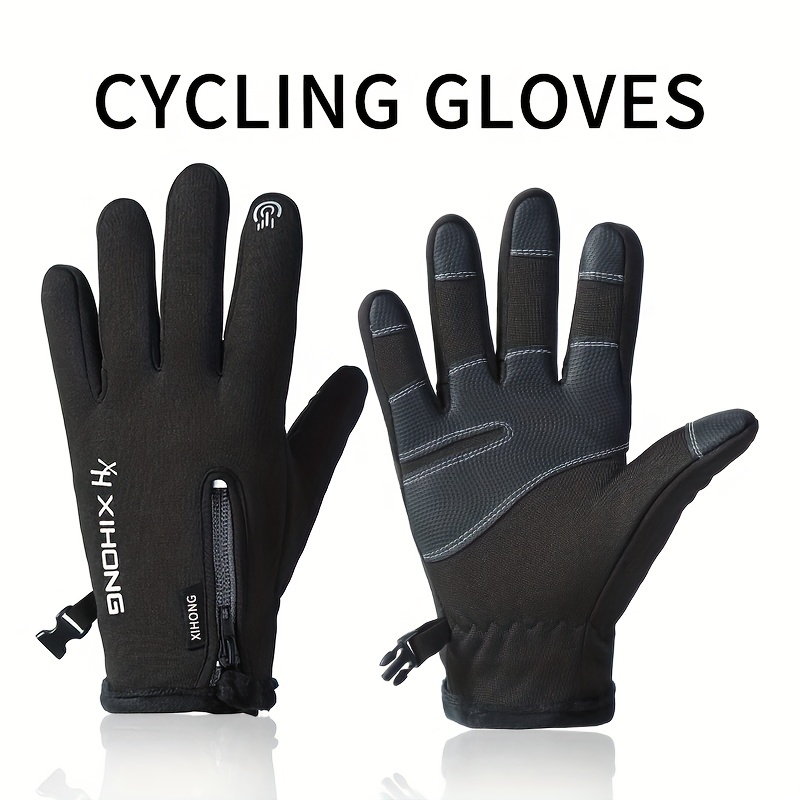 Winter Zipper Fishing Gloves Non slip Touch Screen Windproof Gloves