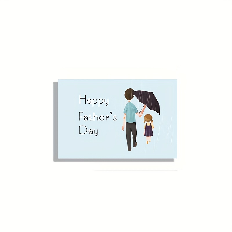 6pcs Father's Day Greeting Card, Paper Thank You Card For Father's Day