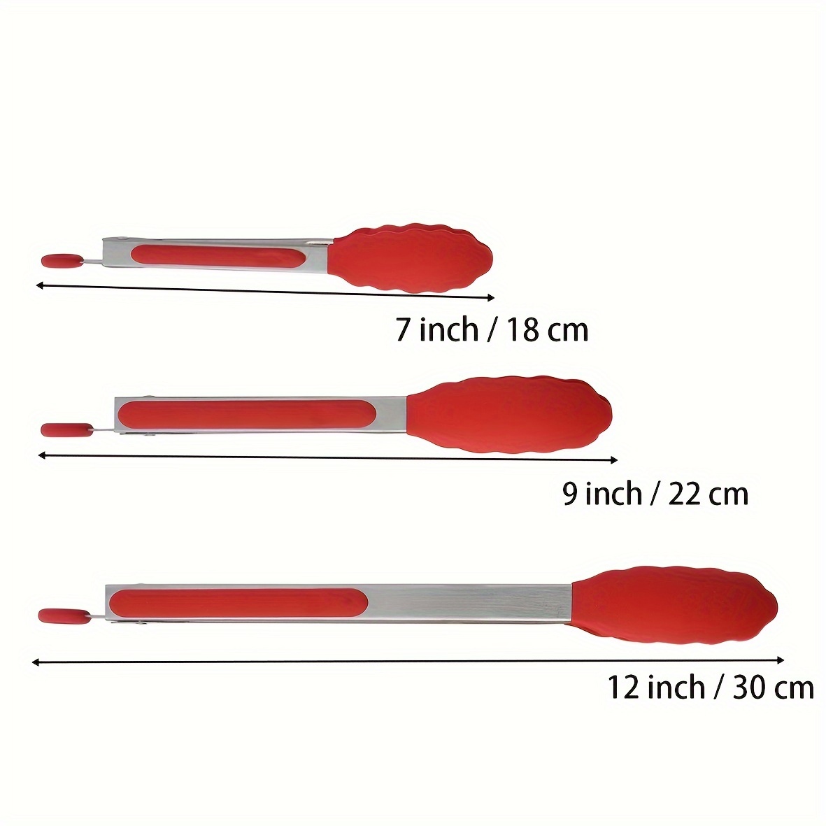 Mini Tongs Silicone 7/18cm Red