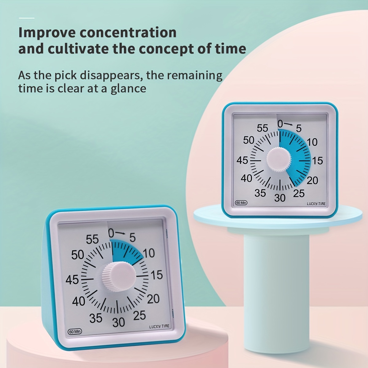 Temporizador visual de 60 minutos: reloj de cuenta regresiva para aulas o  reuniones para niños y adultos, azul Adepaton FLD-2517