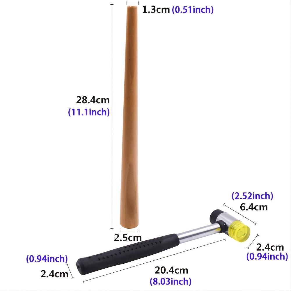 Jewelry Making Kit: Rubber Hammer Mallet With Wood Ring - Temu