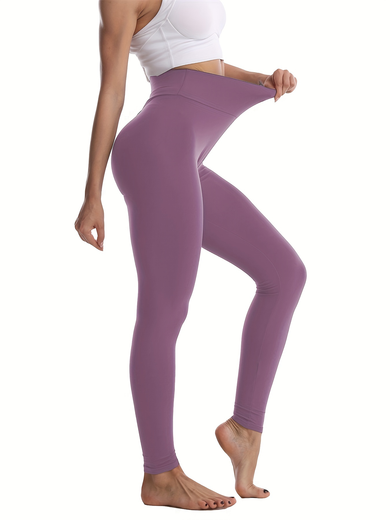 Women's High Waist Workout Yoga Pants Athletic Legging - Deep Violet / S