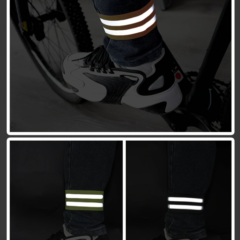 2PCS Bike Bicycle Reflective Velcro Ankle Leg Bind Pant Bands