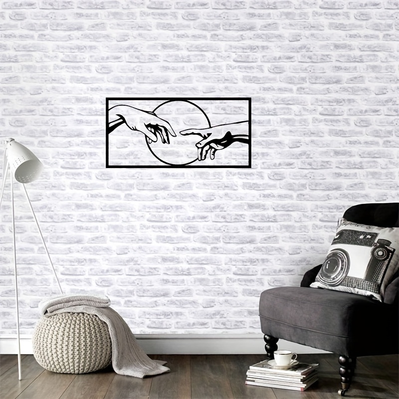Glamativity 4 Pack Black Abstract Metal Wall Art, Minimalist Décor Single Line Art Wall Decor, 3D Textured Metal Wall Sculptures, For Bedroom Living