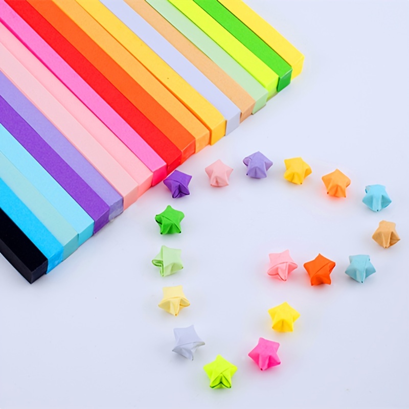 80pcs Funny Origami Lucky Star Paper Strips Folding Paper Ribbons Colors  J;-d