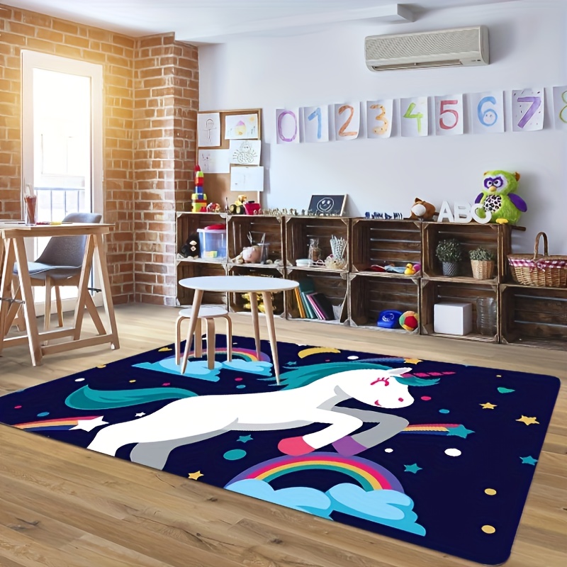 1pc Tappeto Decorativo con Motivo Unicorno e Arcobaleno - Temu Italy