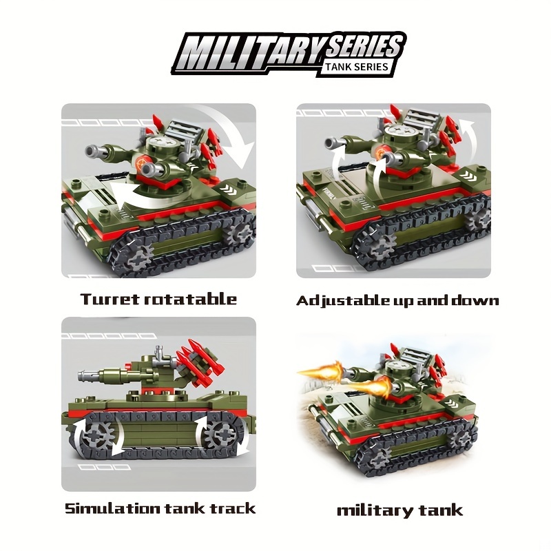 Kazi Bricks Military, Toy Block Army Tank, Transportation Army