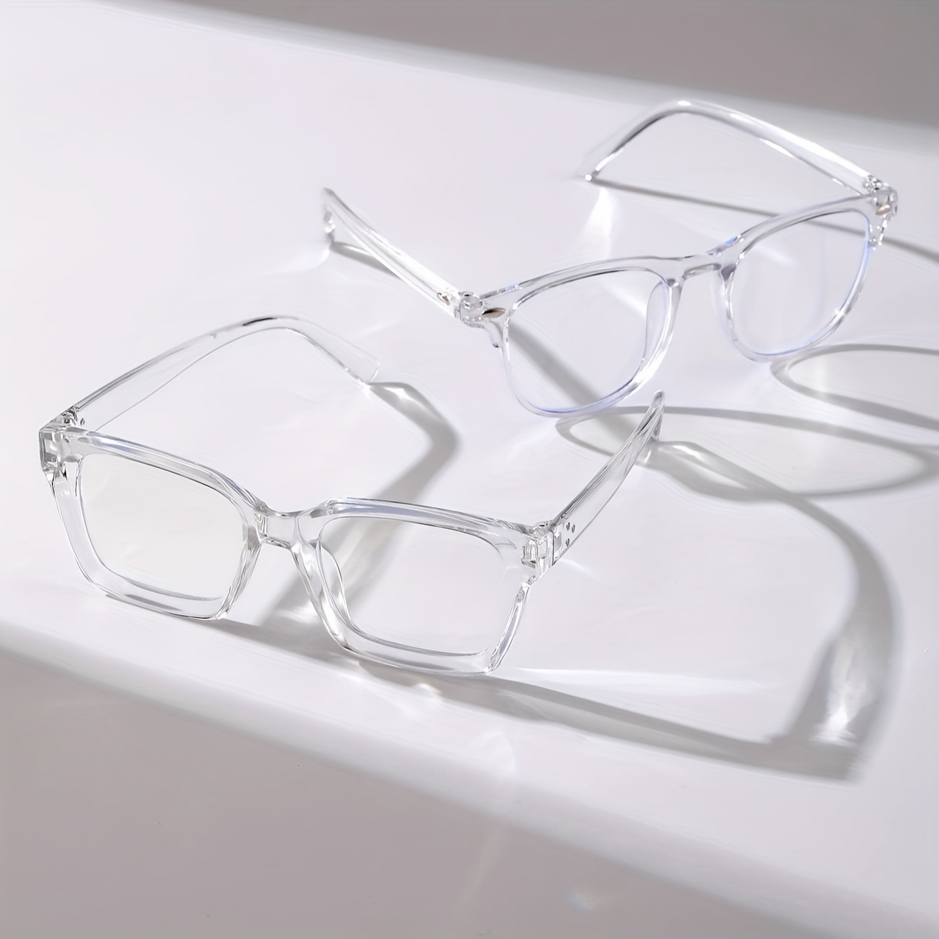 2pcs Minimalist Style Non Prescription Clear Lens Glasses for Women Full Rim Oval Frame PC Material Fashion Eyewear with No