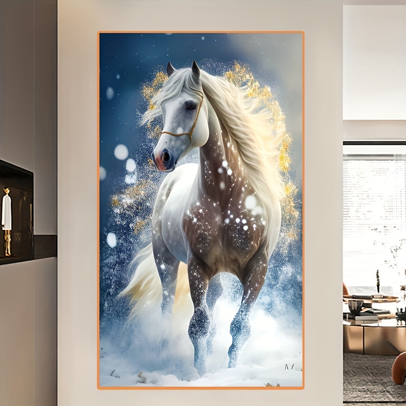 Three Horse Diamond Painting Kit 5d Animal Horse Diy Diamond - Temu
