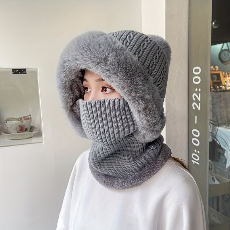 Solid Color Fleece Ski Mask Thick Coldproof Balaclava Unisex - Temu