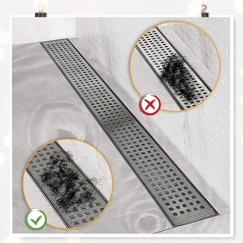 Floor Drain Sticker Self-Adhesive Tape Shower Drain Grid Sticker