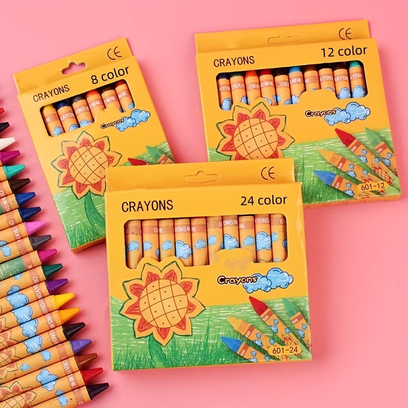 SIMPLYBEST 8/12/24 Colors Kids Toddler Crayon Set Drawing Beginner Coloring  Party Door Gift Learning Crayons