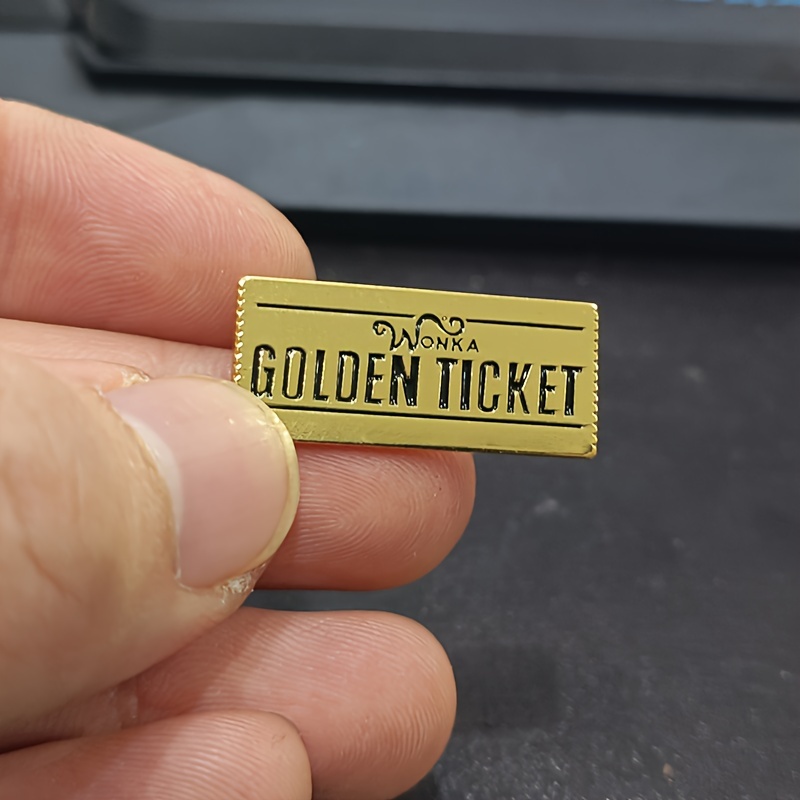Cartoon Golden Ticket Enamel Brooch Pin Lapel Alloy Pins - Temu