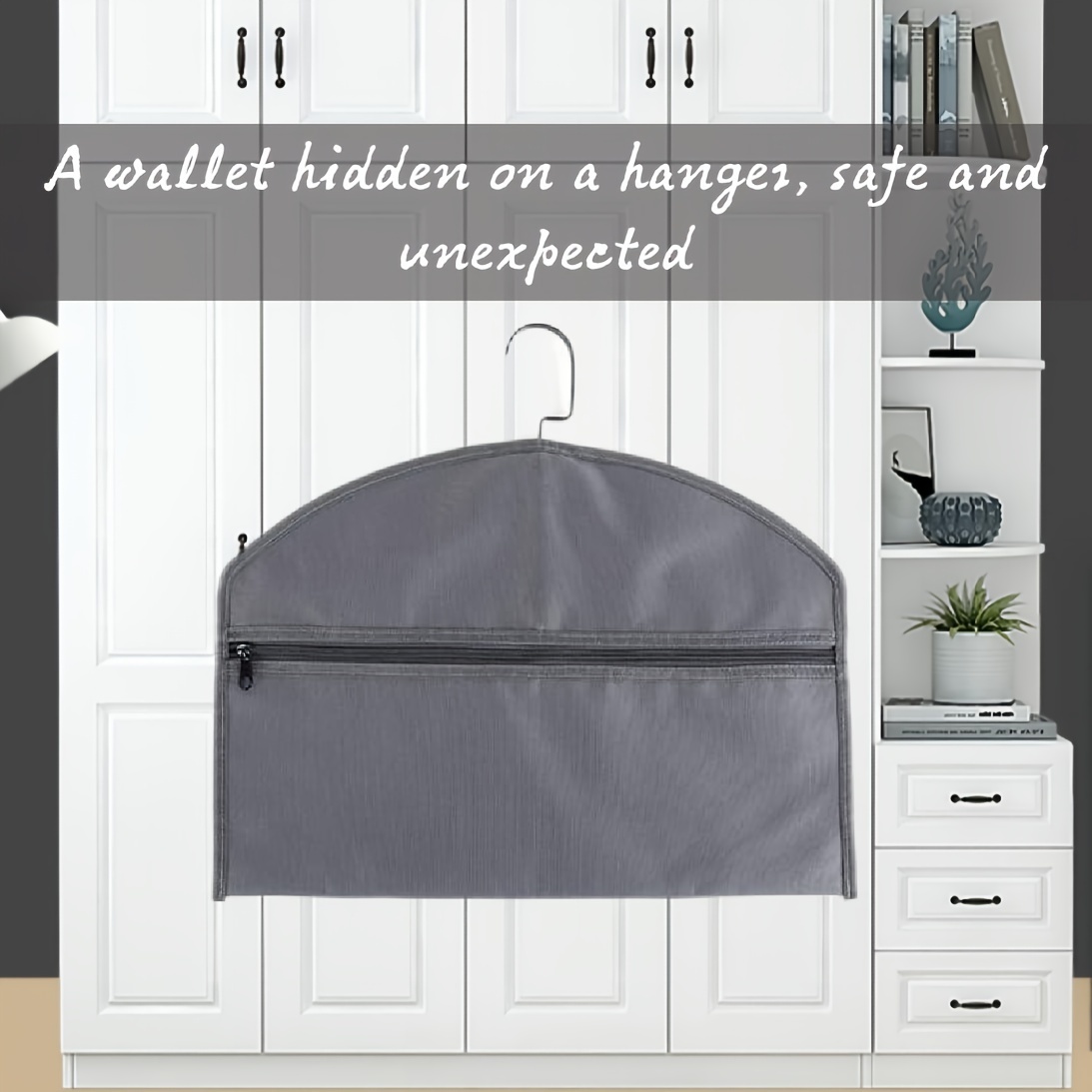Hanger Diversion Safe by Stash-it, Hidden Pocket Safe, Fits Under Hanging  Clothes with Pocket to Hide Valuables for Home or Travel