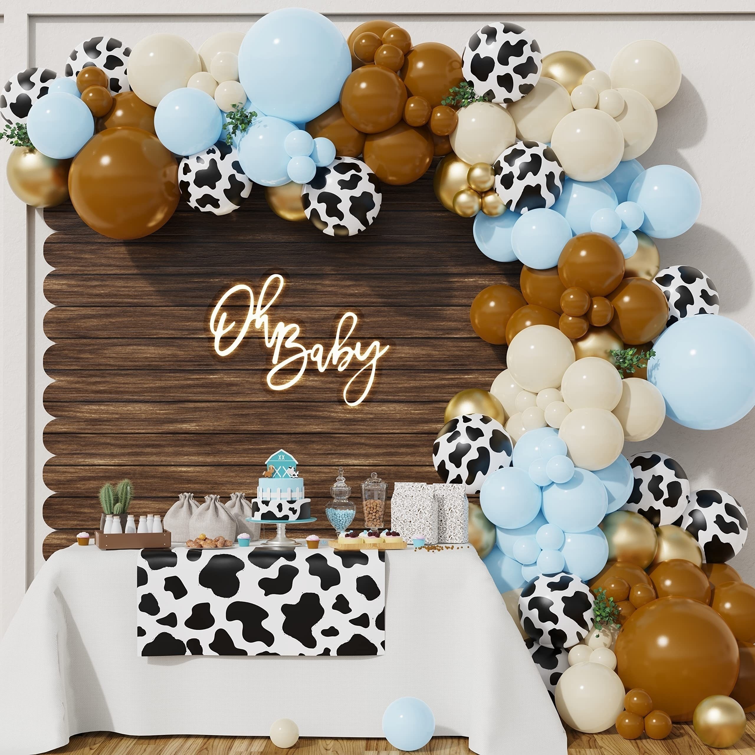 

136pcs, Balloon Garland Arch Kit, Cow Theme Birthday Decor, Farm Theme Party Decor, Holiday Decor, Celebration Decor, Scene Decor, Indoor Decor, Party Decor Supplies