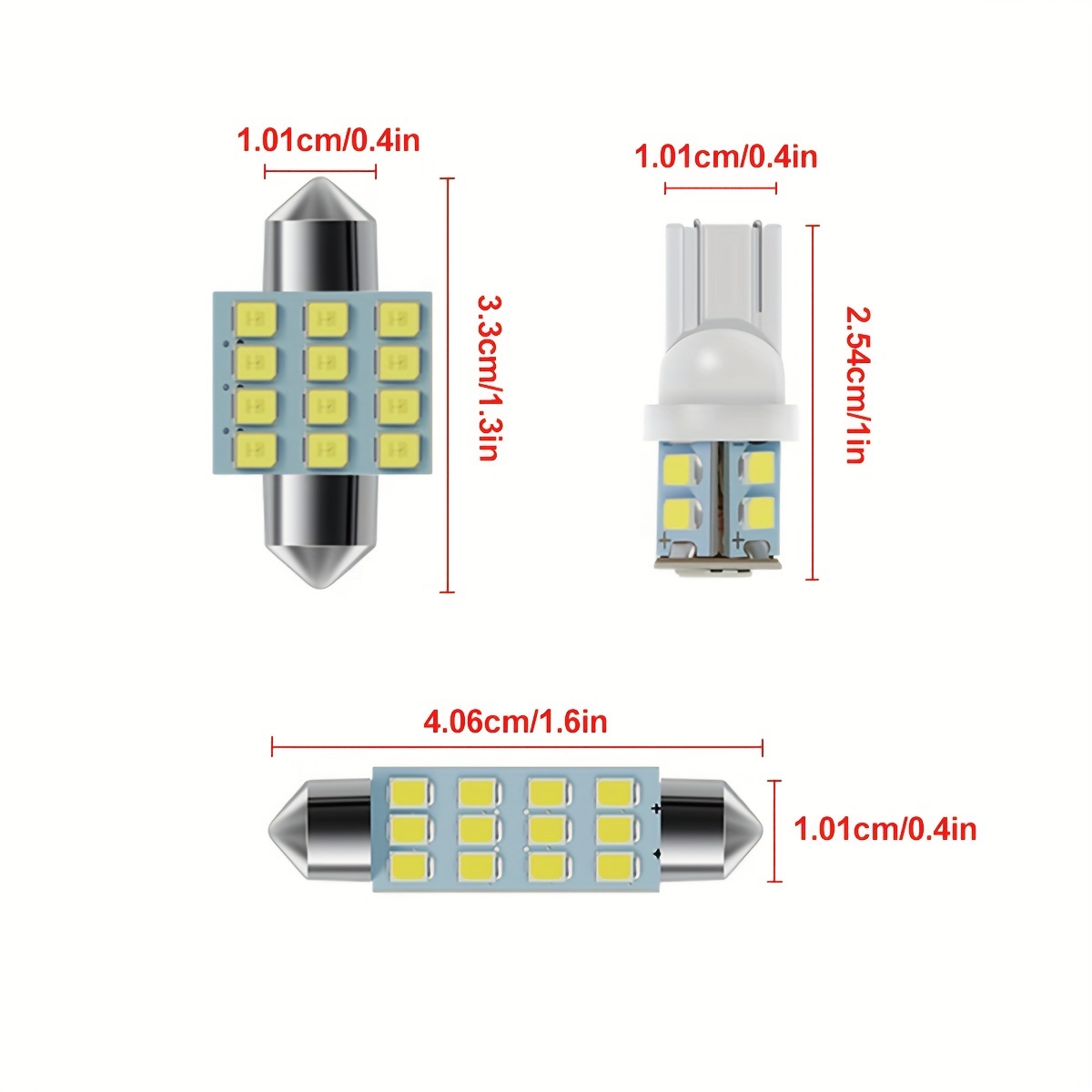 13pcs T10 194 168 Luces Led Bombilla Paquete Interior Kit - Temu