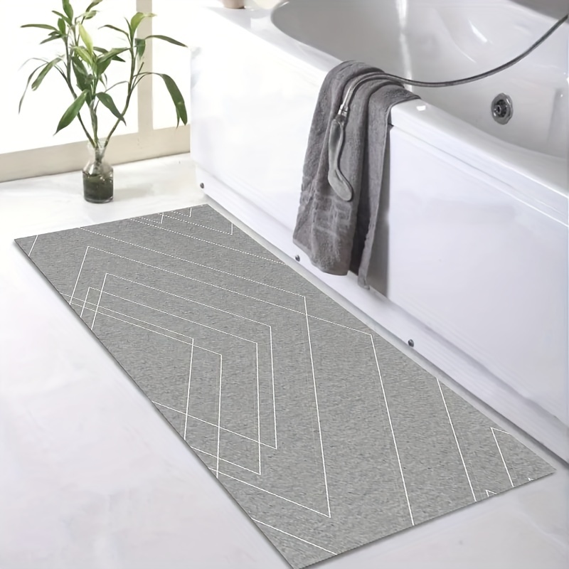 Chenille Semicircle Bath Rug Soft Non Slip Bathroom Mat - Temu