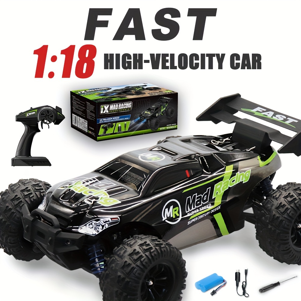 Carro De Brinquedo Com Controle Remoto 2.4G, RC Com Tração Nas Quatro Rodas  ATV 1:18 Modelo De Corrida De Carro Off-road Corrida Profissional De Metal  Dianteiro E Traseiro Código De Metal Eixo