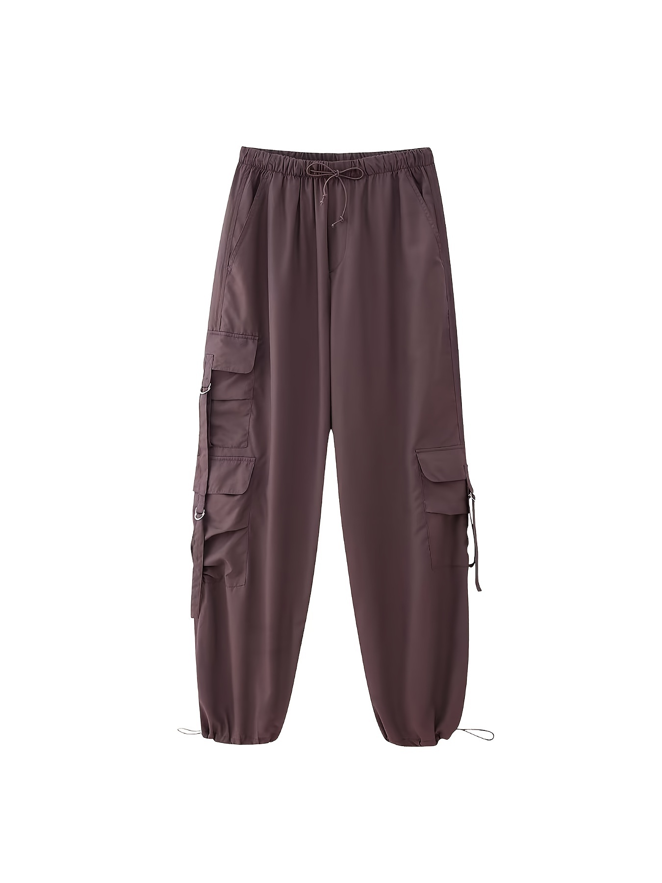 Flap Pockets Wide Leg Cargo Pants Y2k Tied Pants Spring Fall - Temu