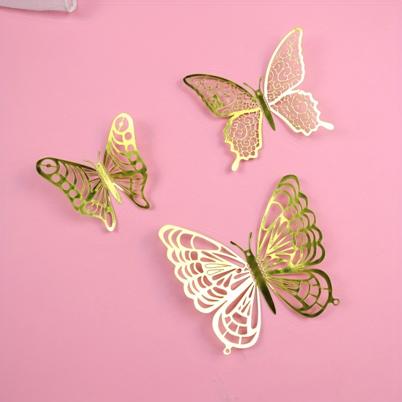 Cake Topper Golden Butterfly Birthday Cake Decoration Baking - Temu