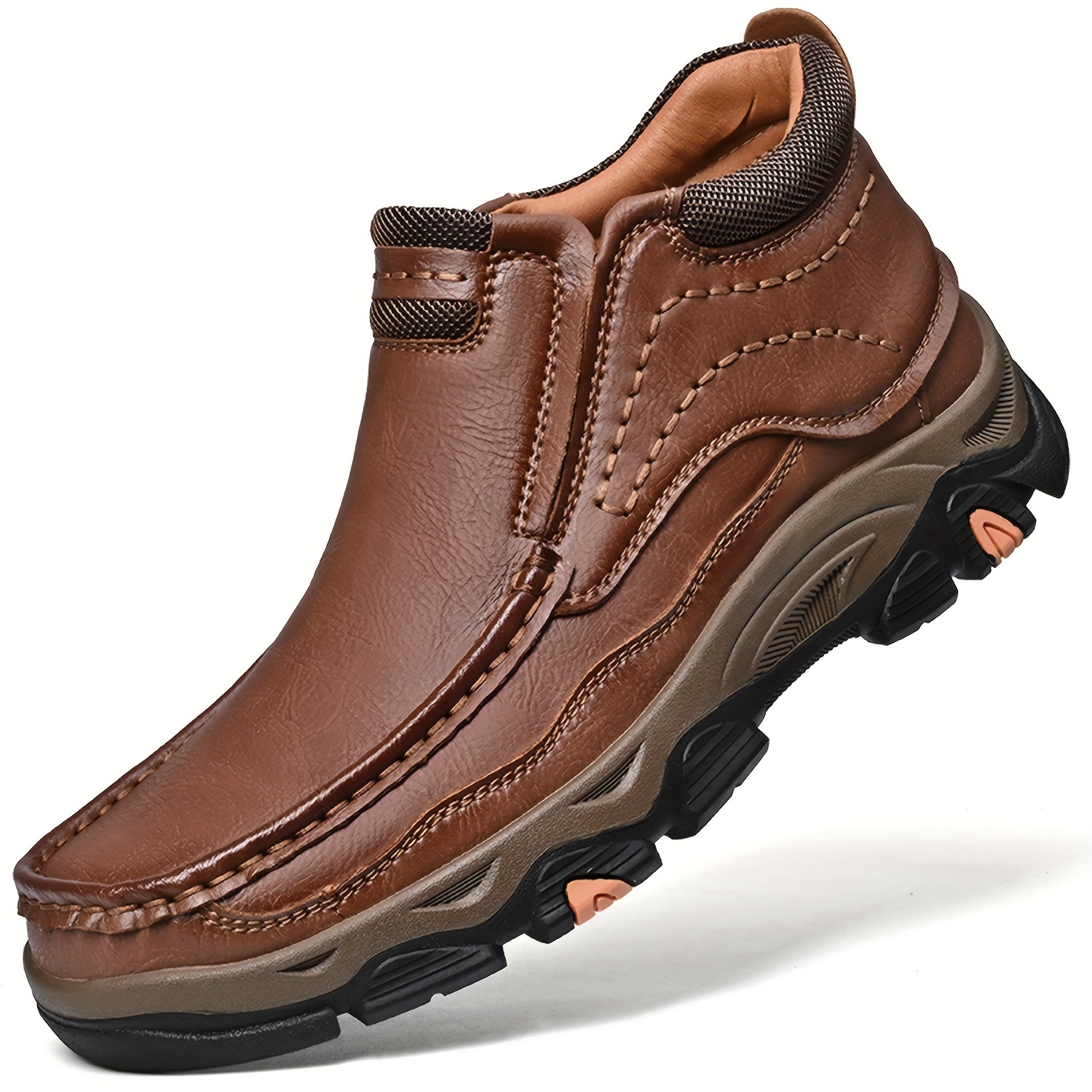 Comprar Zapatos de cuero genuino para hombre, zapatillas impermeables para  exteriores, botas cómodas para hombre, zapatos para caminar y senderismo