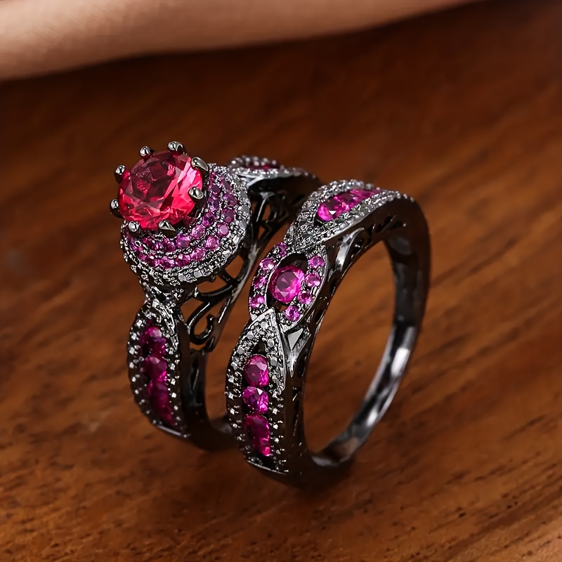 Elegant Stacking Rings Paved Shining Zirconia Pick A Color U Prefer ...