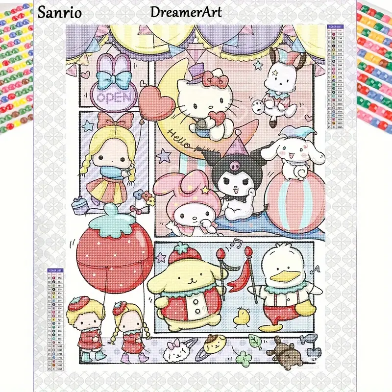Hello Kitty Diamond Painting Kit Kuromi Full Round - Temu