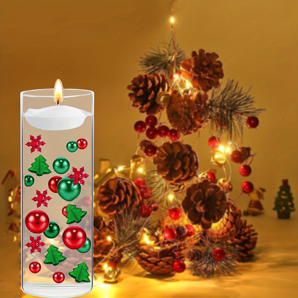 Christmas Vase Filler Artificial Pearl Lamp Beads Christmas Tree