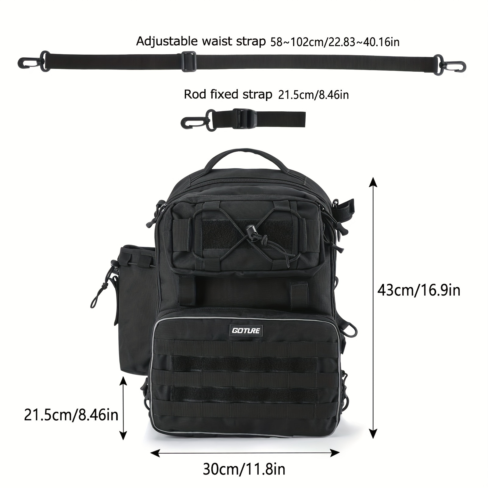 Goture Waterproof Fishing Bag Outdoor Camping Backpack Large
