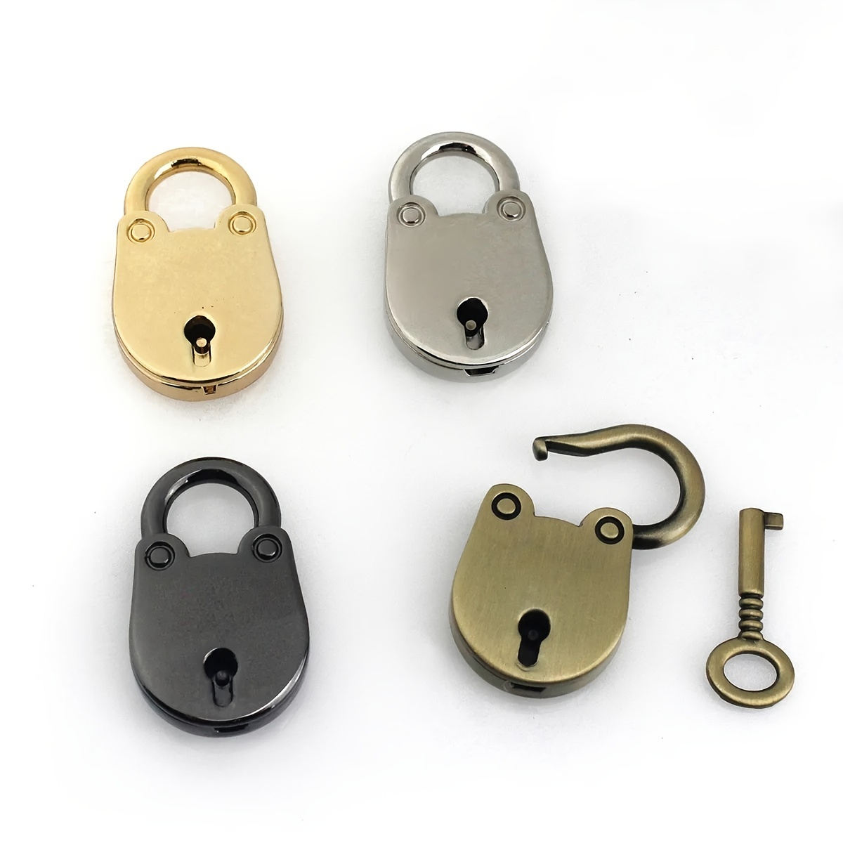 1Pcs Cat Shape Metal Mini Padlock Small Luggage Box Key Lock with Key Bag  Suitcase Decor