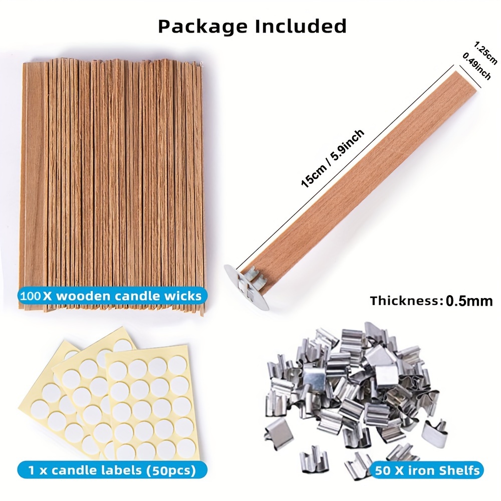 100pcs Wooden Candle Wicks, 5.9 X 0.5 Inch Thicken Wood Wicks with Candle  Wick Trimmer Naturally Smokeless Wooden Candle Wicks Candle Cores with Iron  Stand Candle Accessory Set for DIY Candle Making