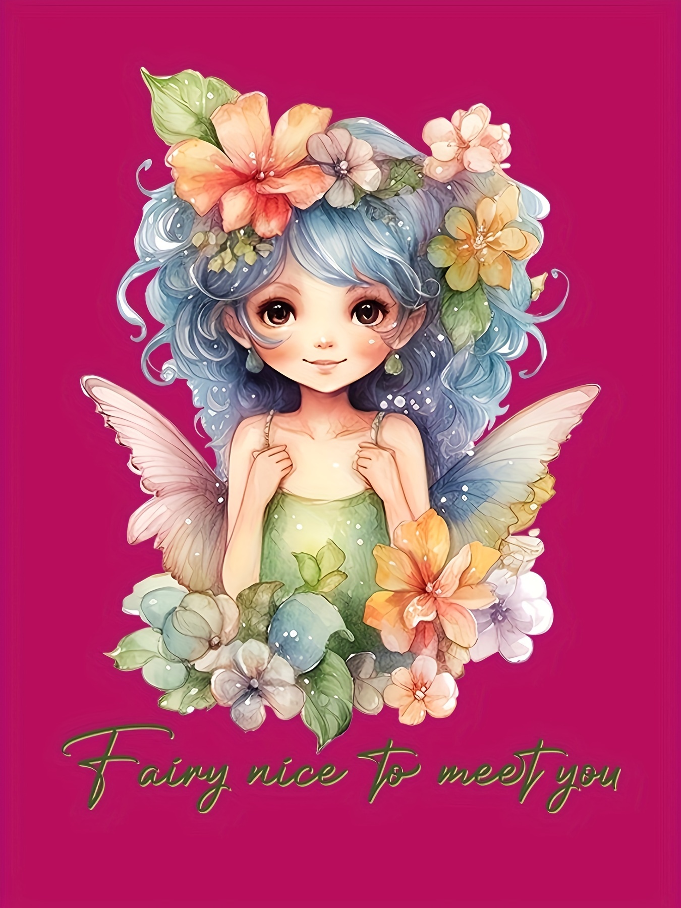 Beautiful Flower Fairy Graphic Pullover + Leopard Print - Temu