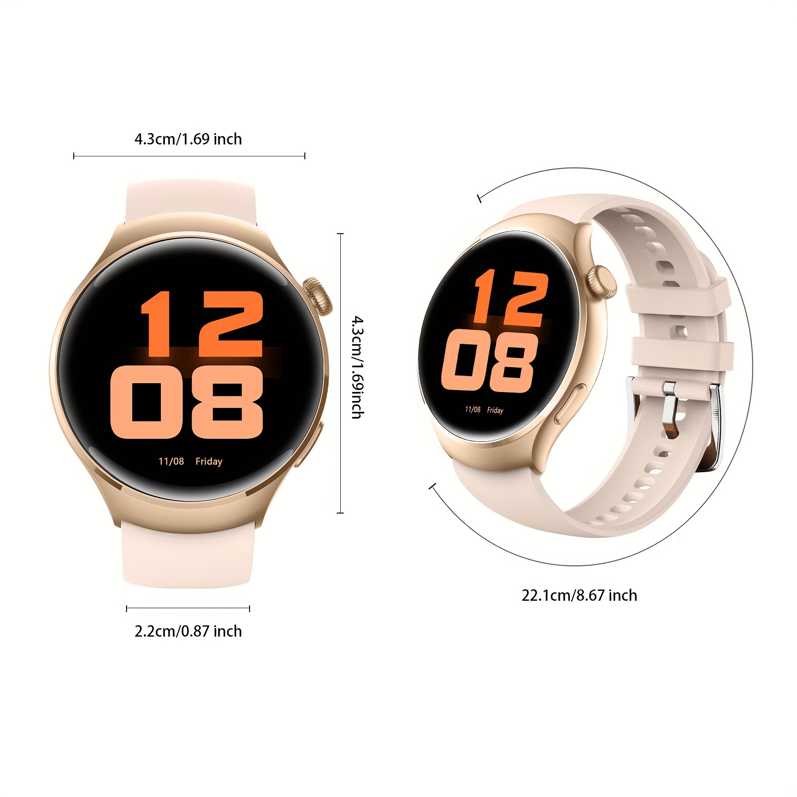 Reloj Inteligente Mujer, 1.69”Smartwatch Mujer IP67 Impermeable