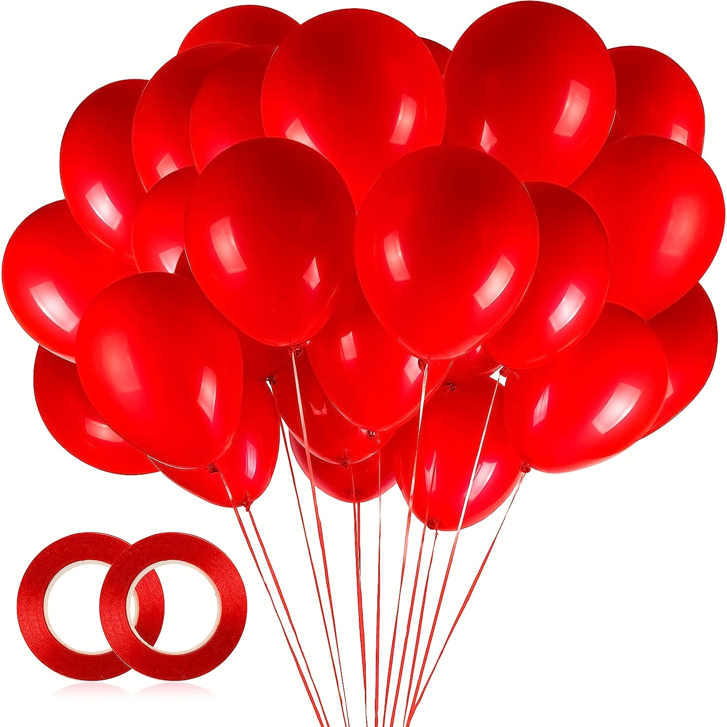 Globos rojos, globos de fiesta rojos, paquete de 100, globos de látex de 12  pulgadas (rojo)