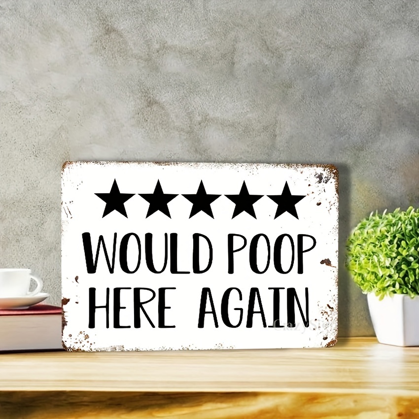 Funny Bathroom Poop Sign Bathroom Wall Decor - Temu