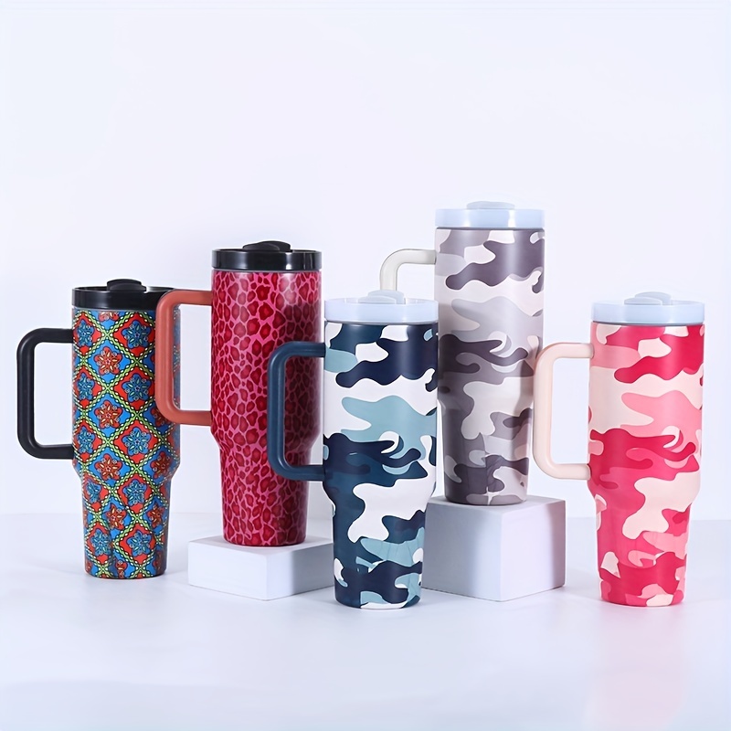 Camo Tumbler 20 oz Travel Coffee Mug Camouflage Print Skinny Tumblers with  Lid and Straw Stainless Steel Insulated Coffee Cups Gift for Camo Lover