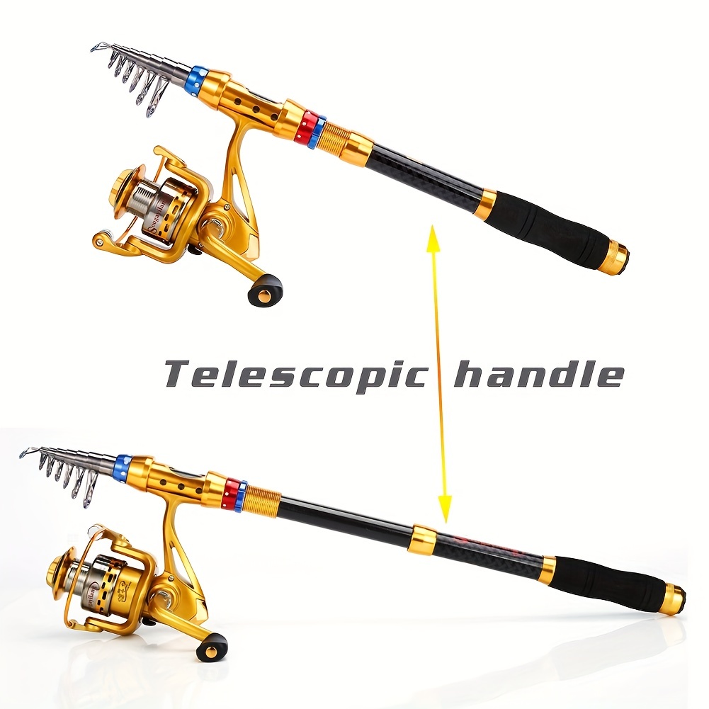 Fishing Rod and Fishing Reel Carbon 1.8-3.6M Telescopic Fishing