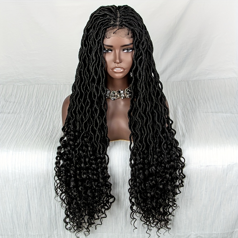 Locs Braided Wigs Curly Ends Women 9*6 Lace Front Braided - Temu