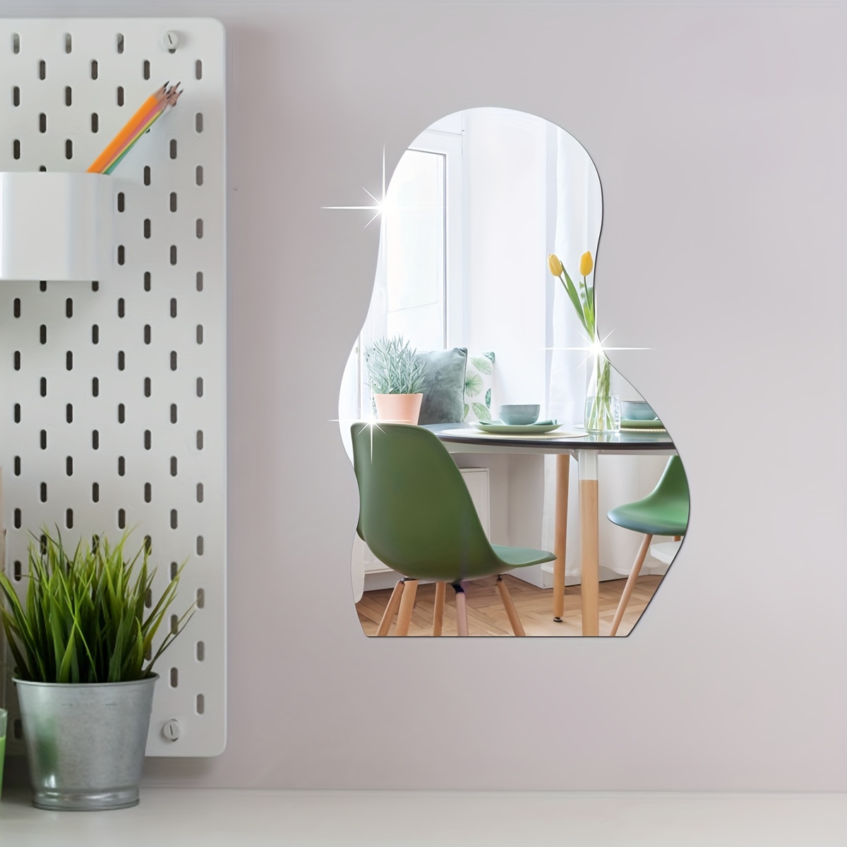 Modern Irregular Mirror Plastic Decorative Mirror Wall - Temu