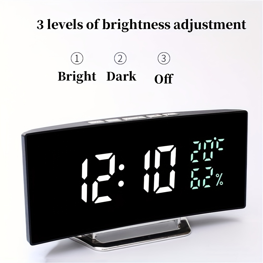 Tisch Uhr Wecker Snooze LED Digital Spiegel Uhr Zeit Temperatur Große  Elektronische Display Rechteck Digitale Schreibtisch Uhr