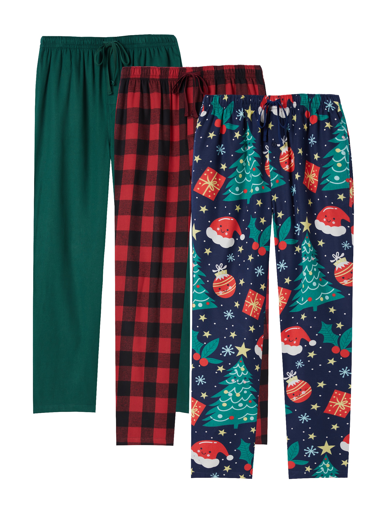 Fuzzy Pajama Pants, Women Fashion Christmas Santa Claus Snowmen Print  Casual Loose Pants Plus Size Flannel Pj Pants Pajama Pants Pajama Pants  Plaid