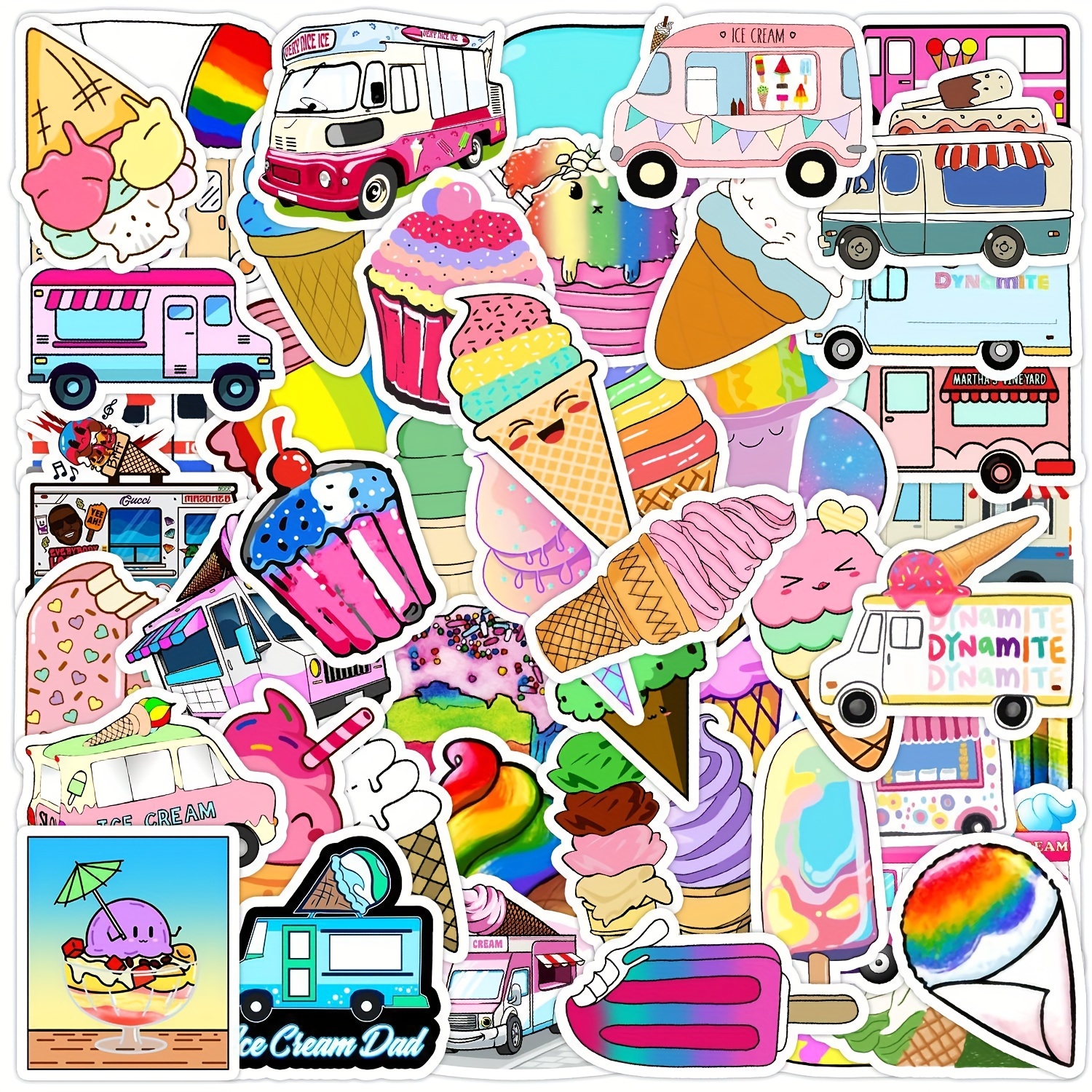 Ice Cream Cones Graffiti Decoration Stickers For Laptop - Temu