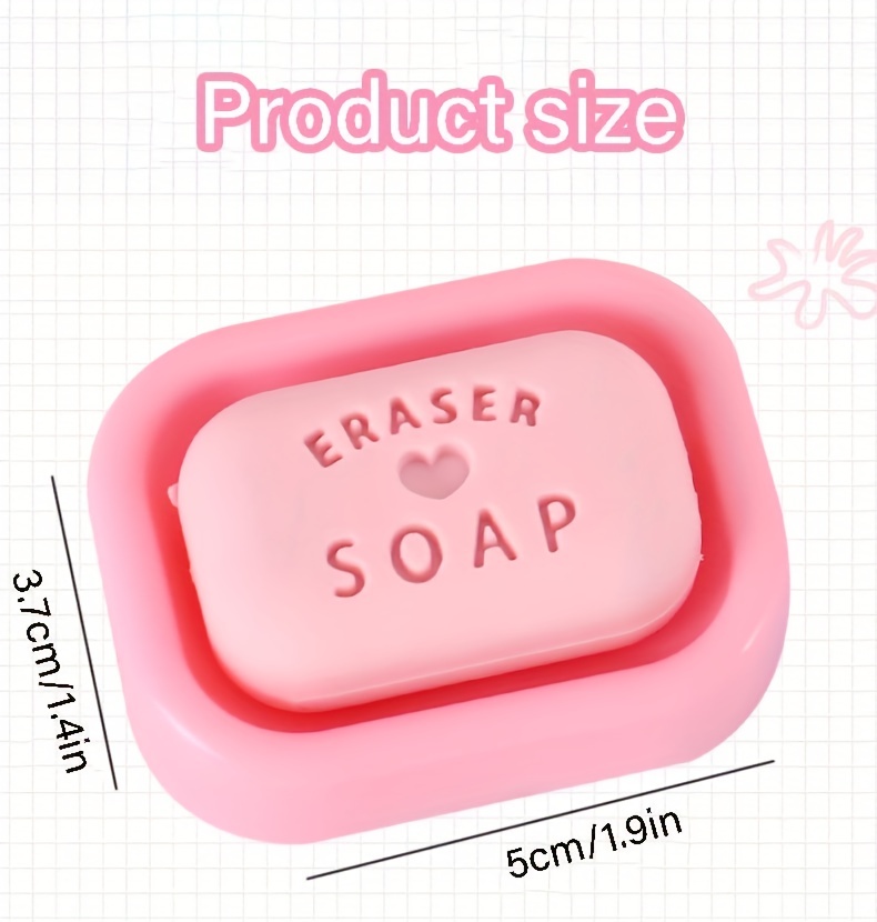 Mini Soap Soft Eraser Less Dust PVC Erasers For Pencils Cleaning Stationery  School Kids Gift Reward