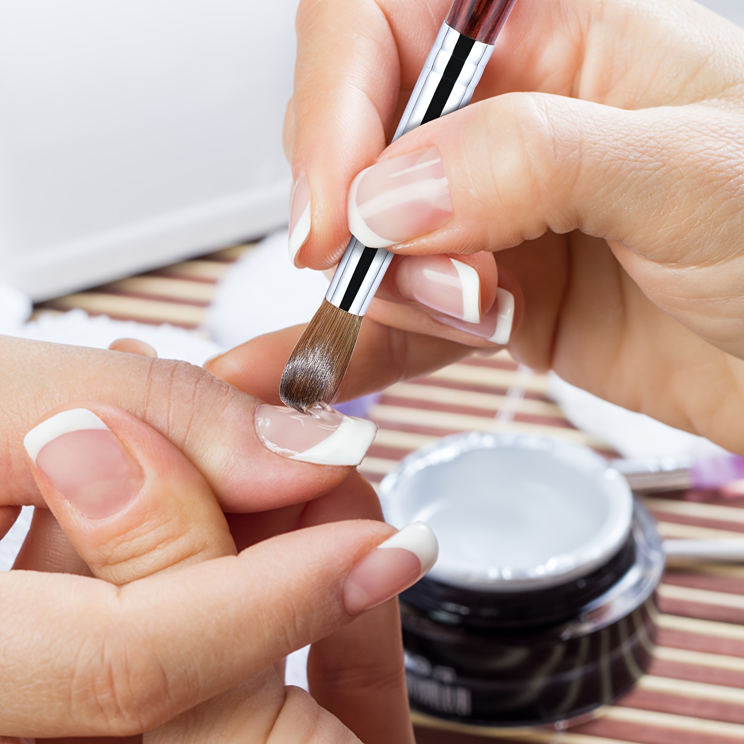 Petal Kolinsky Silver Handle Acrylic Nail Brush Manicure Powder