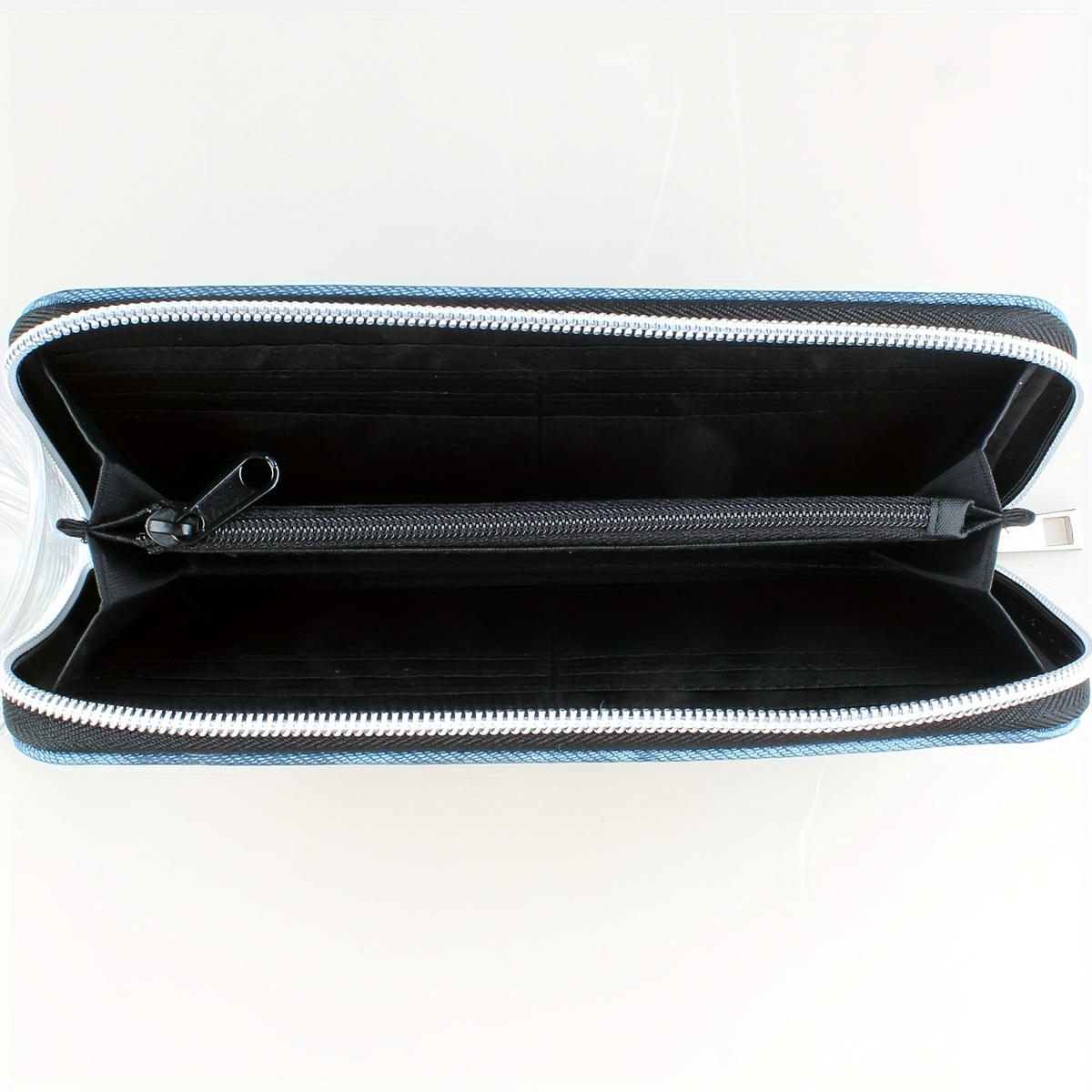 Stylish Patched Long Clutch Purse, Zipper Around Coin Purse