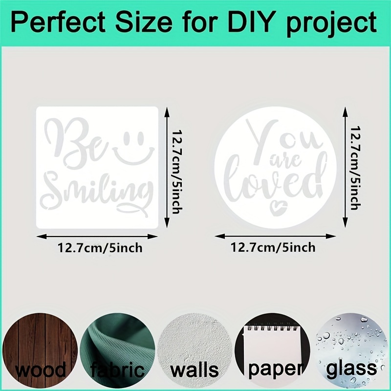 20 Piece Inspirational Word Stencil Set, Stencils for Painting on Wood,  Canvas - Quotes Include Dream, Faith Hope Love - Stencils for Crafts  Reusable