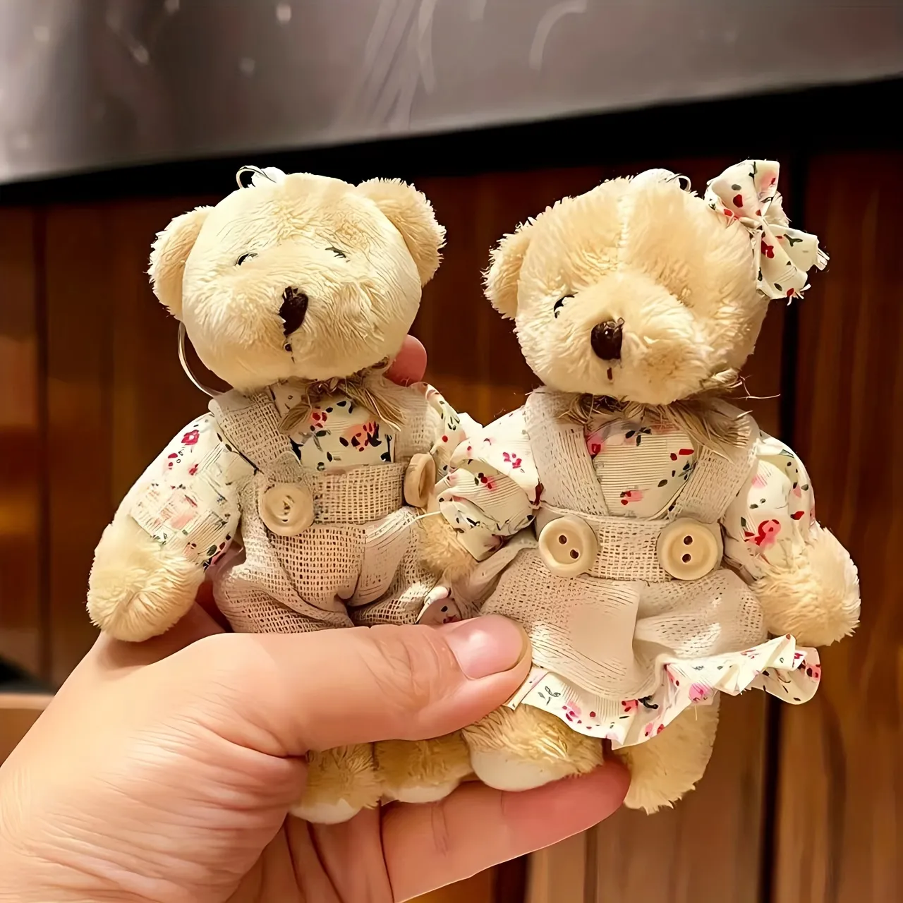 Couple Rabbit Couple Bear Plush Doll Keychain Couple Rabbit Plush Pendant  School Bag Bag Small Ornament Cloth Doll